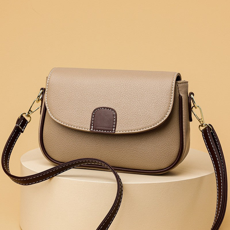 Pebbled Faux Leather Flap Saddle Crossbody Bag