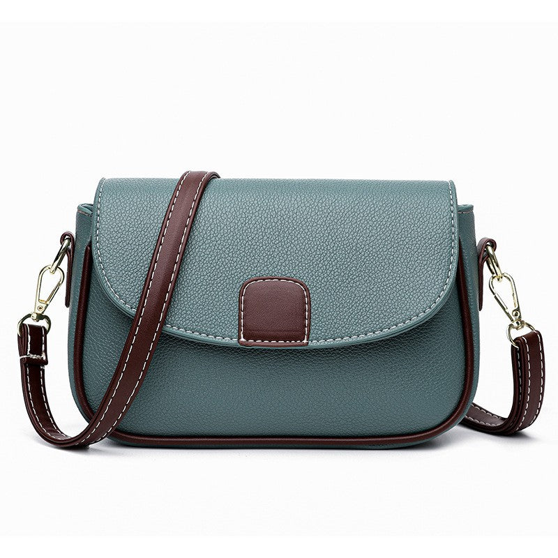 Pebbled Faux Leather Flap Saddle Crossbody Bag