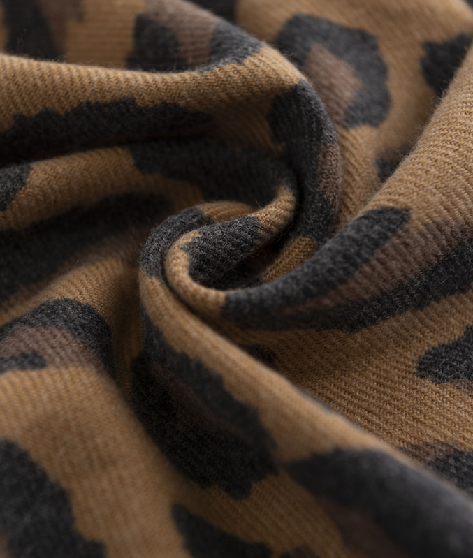 Leopard Print Fringed Winter Scarf - view 5