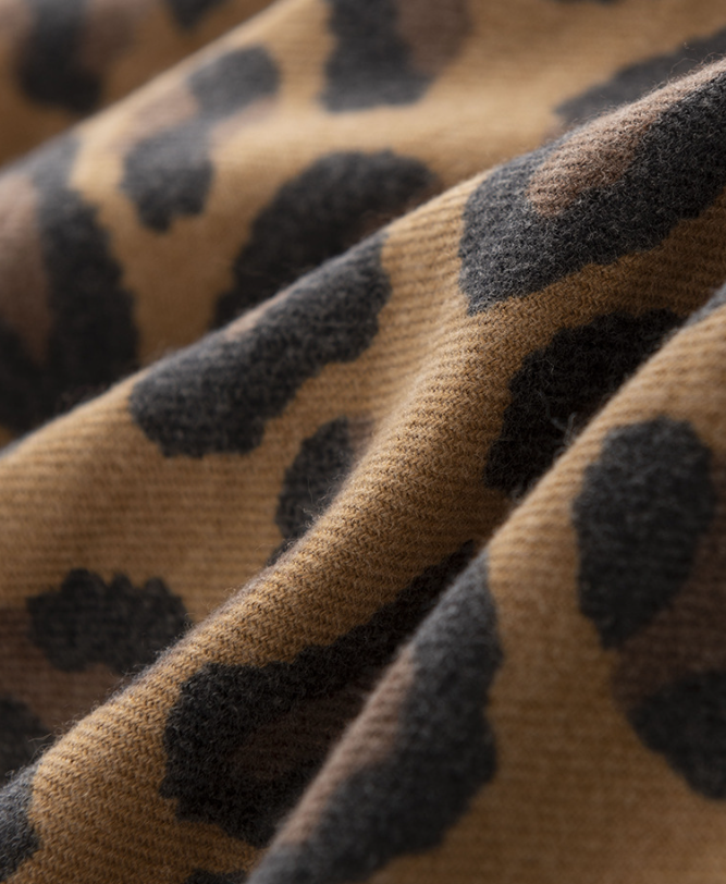 Leopard Print Fringed Winter Scarf - view 8