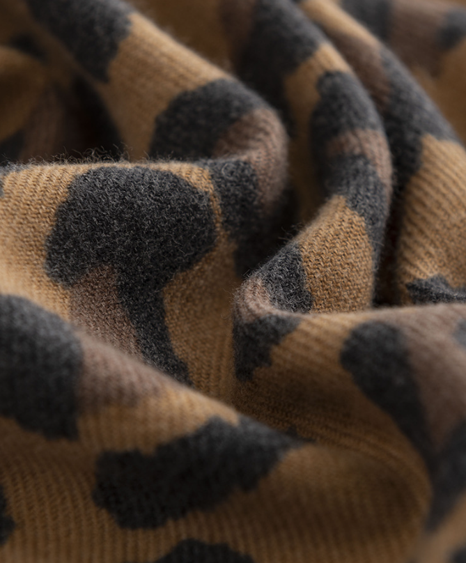 Leopard Print Fringed Winter Scarf - view 9