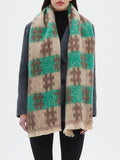 Brushed Grid Check Oversized Blanket Scarf - NO-1