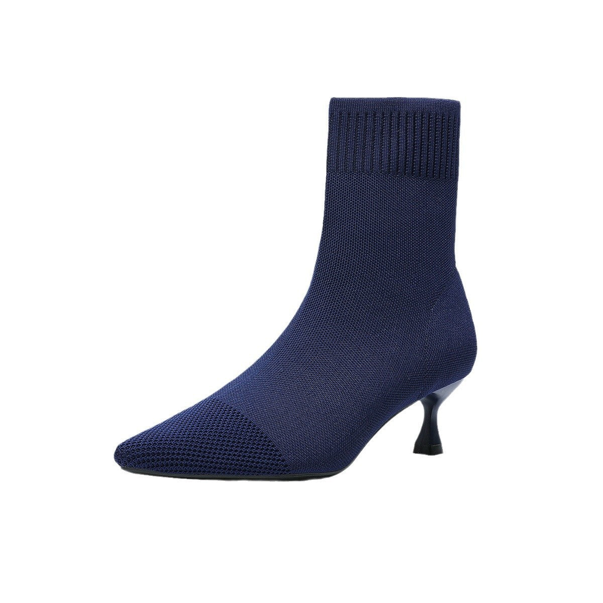 Knit Sock Kitten Heel Ankle Boots