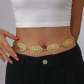 Boho Medallion Waist Chain Belt - Gold