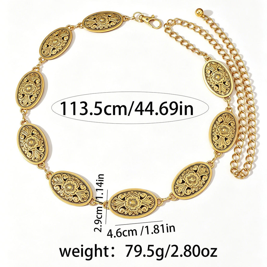 Boho Medallion Waist Chain Belt - Gold - 1