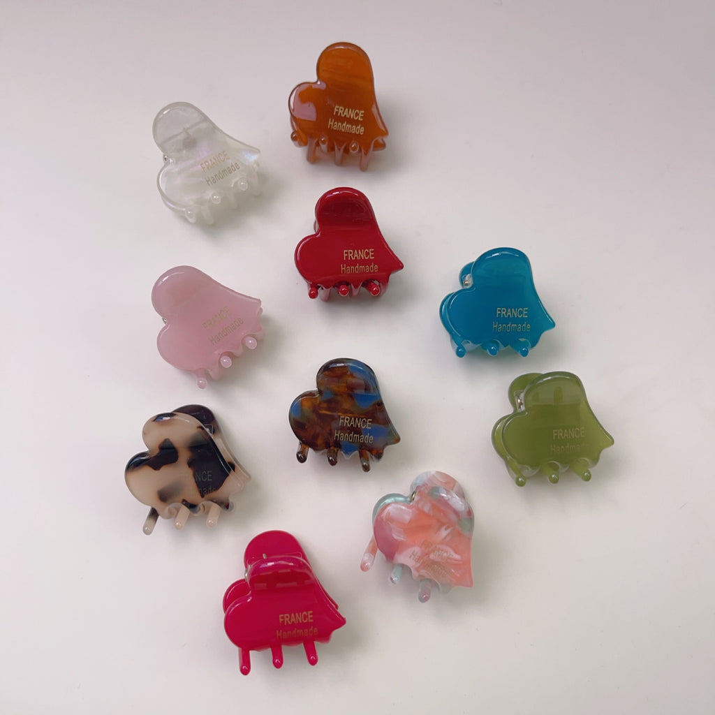 Drip Heart Mini Hair Claw Clip