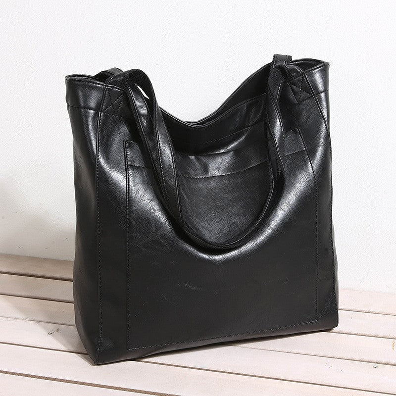 Tall Slouchy Faux Leather Shoulder Tote