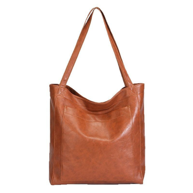 Tall Slouchy Faux Leather Shoulder Tote