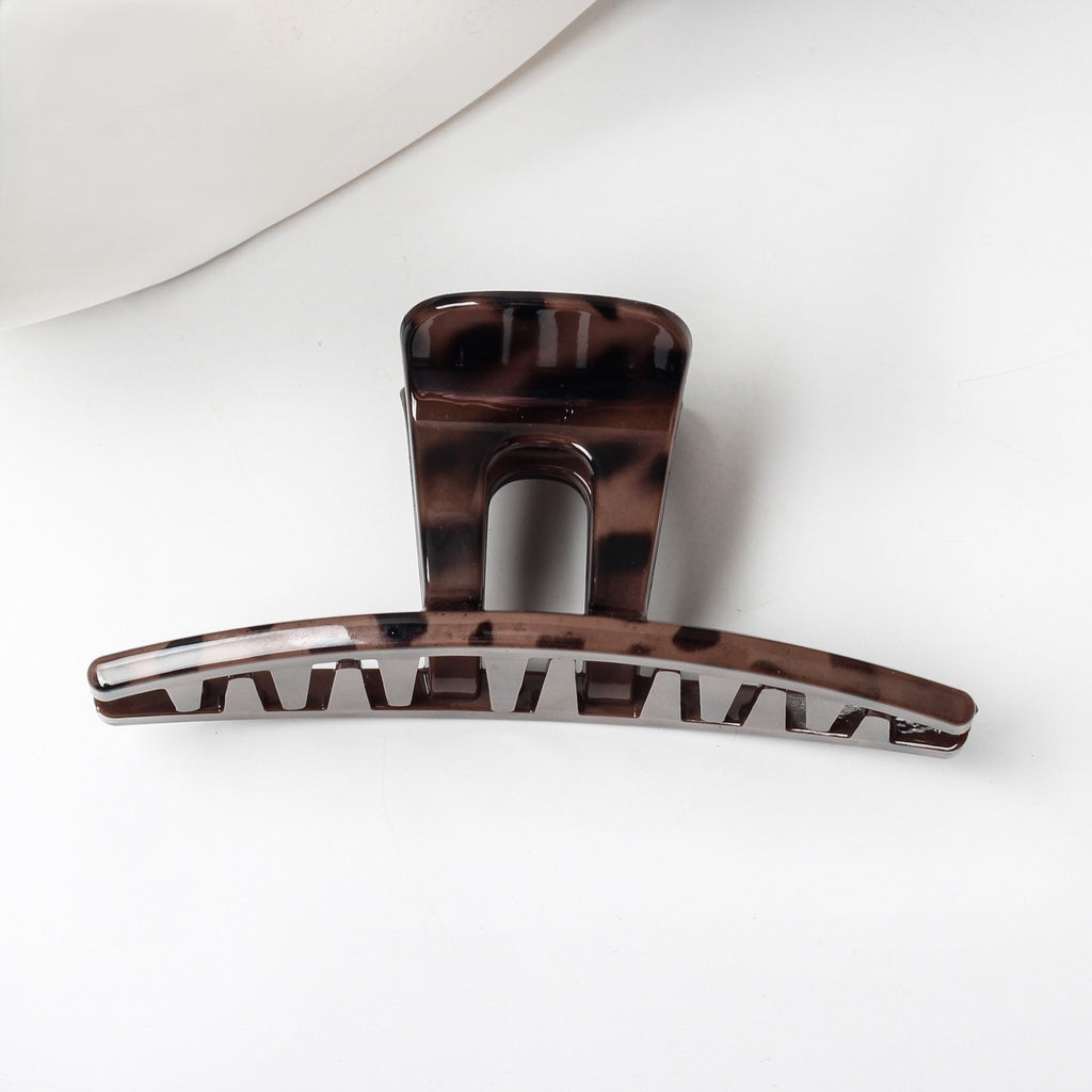 Leopard Print Bow Hair Claw Clip - Dark_02