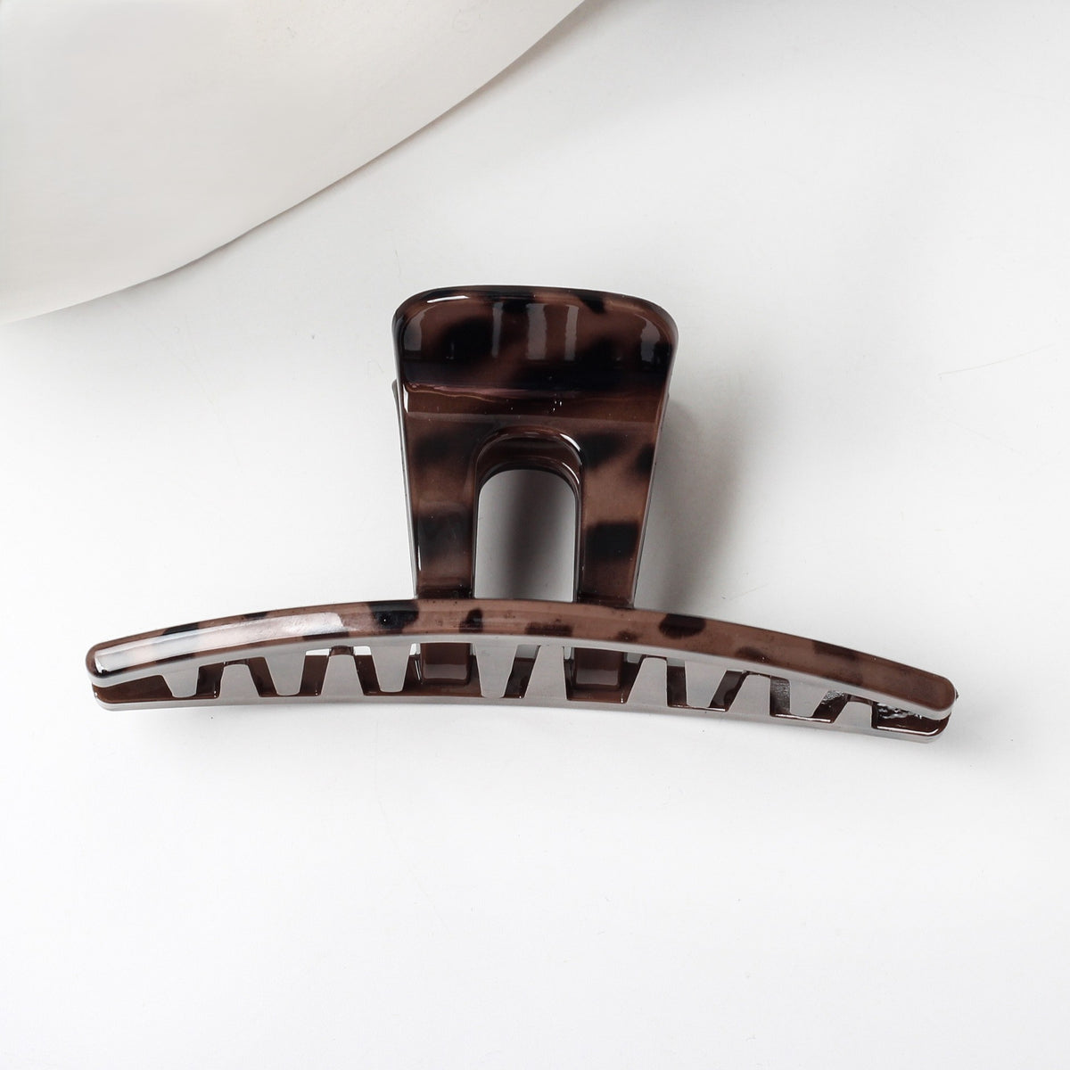 Leopard Print Bow Hair Claw Clip - Dark_02