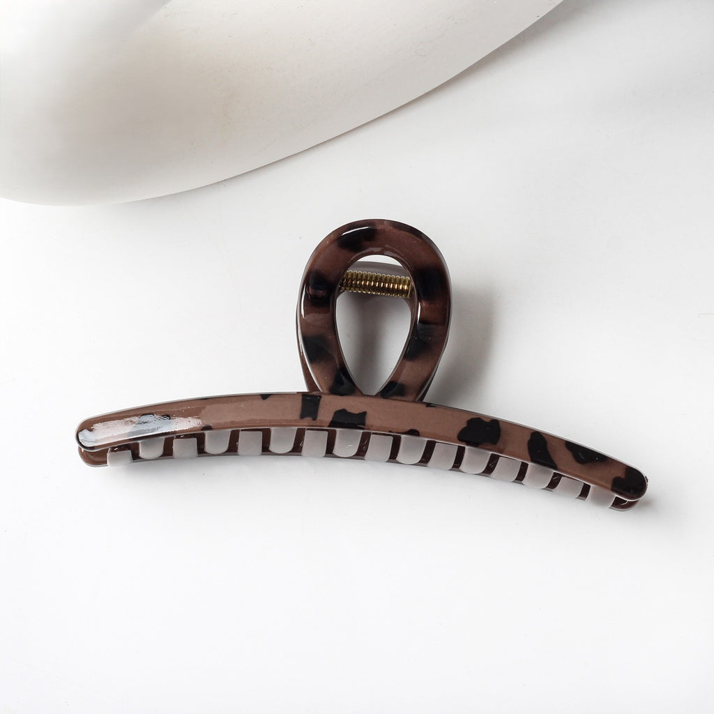 Leopard Print Bow Hair Claw Clip - Dark_03
