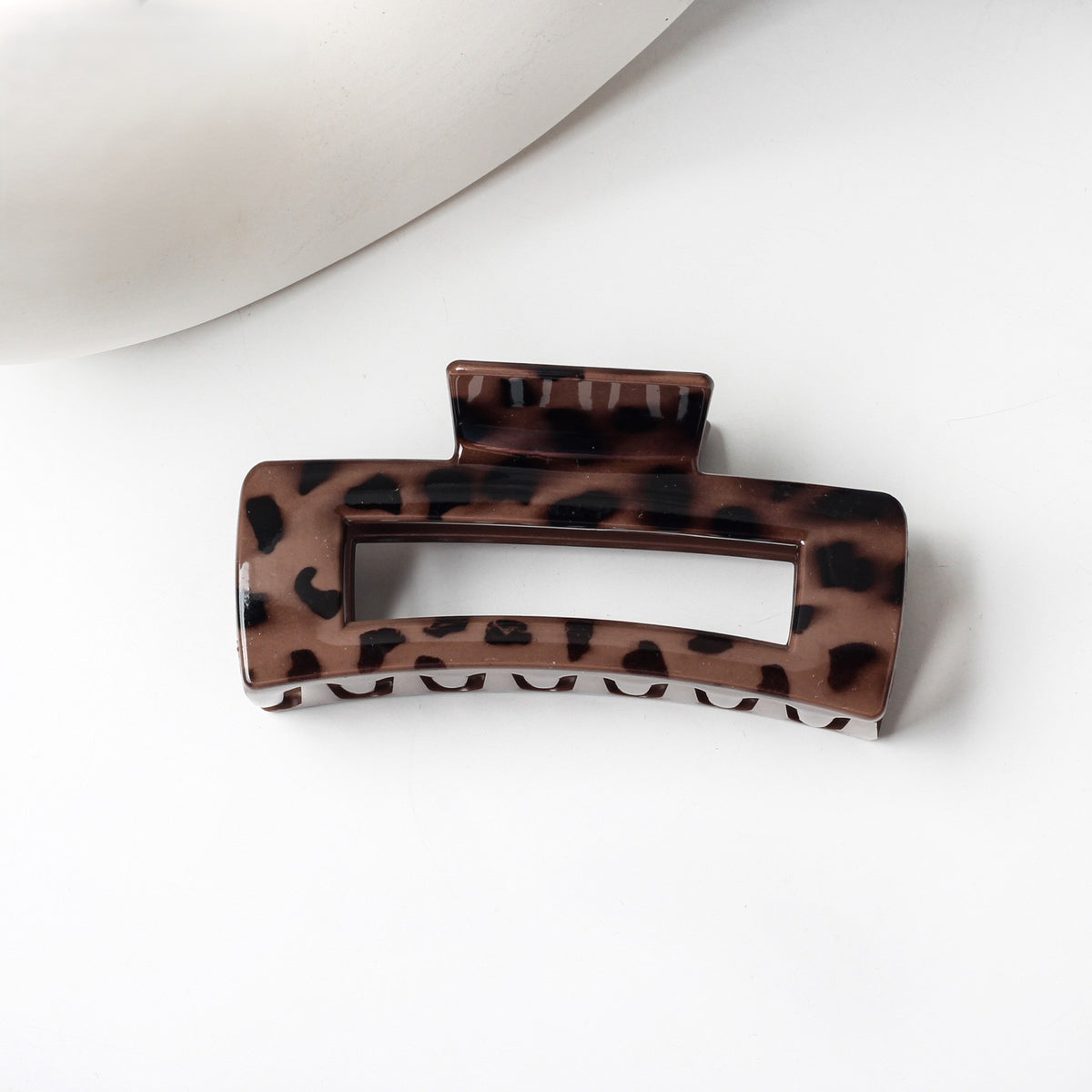 Leopard Print Bow Hair Claw Clip - Dark_05