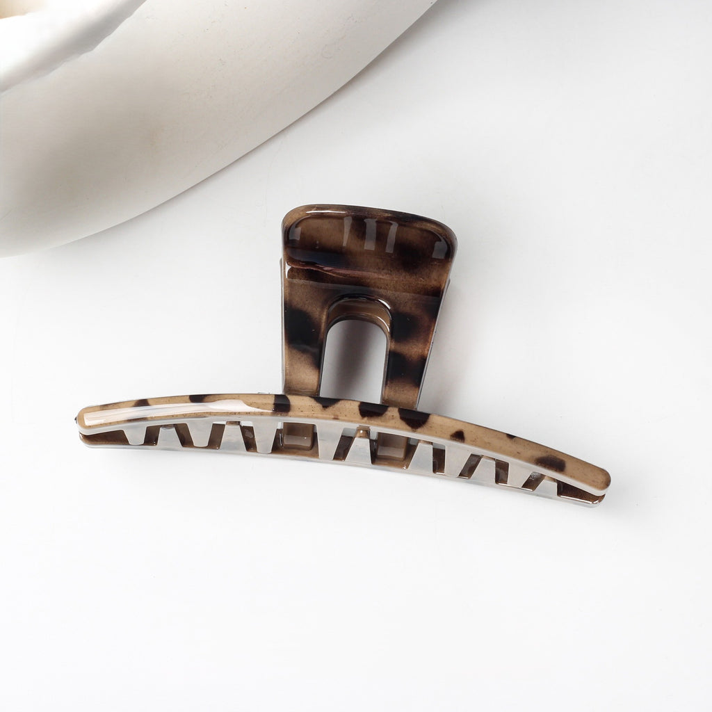Leopard Print Bow Hair Claw Clip - Light_02