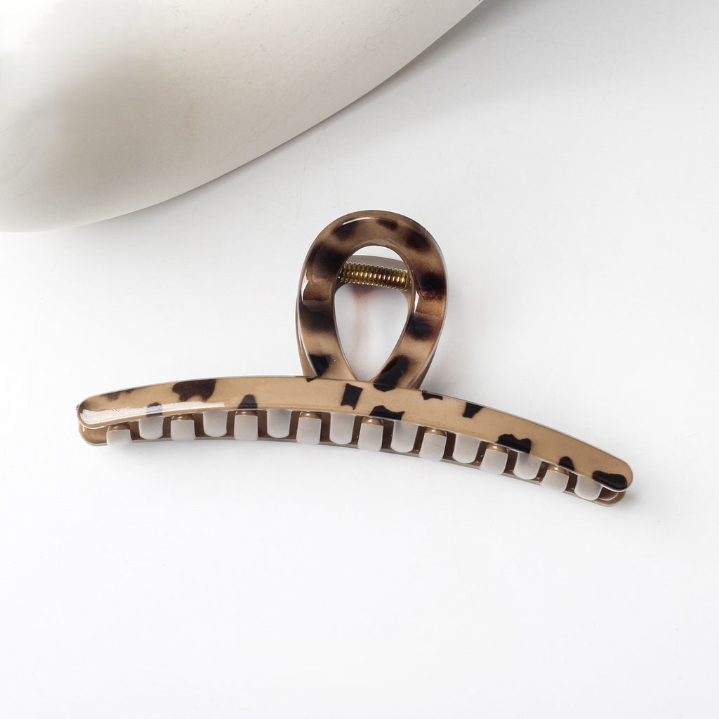 Leopard Print Bow Hair Claw Clip - Light_03