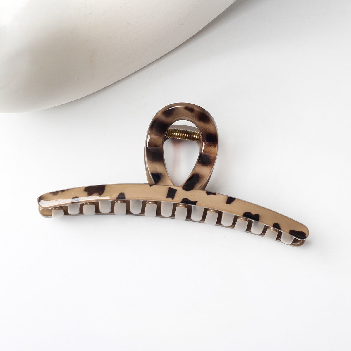 Leopard Print Bow Hair Claw Clip - Light_03