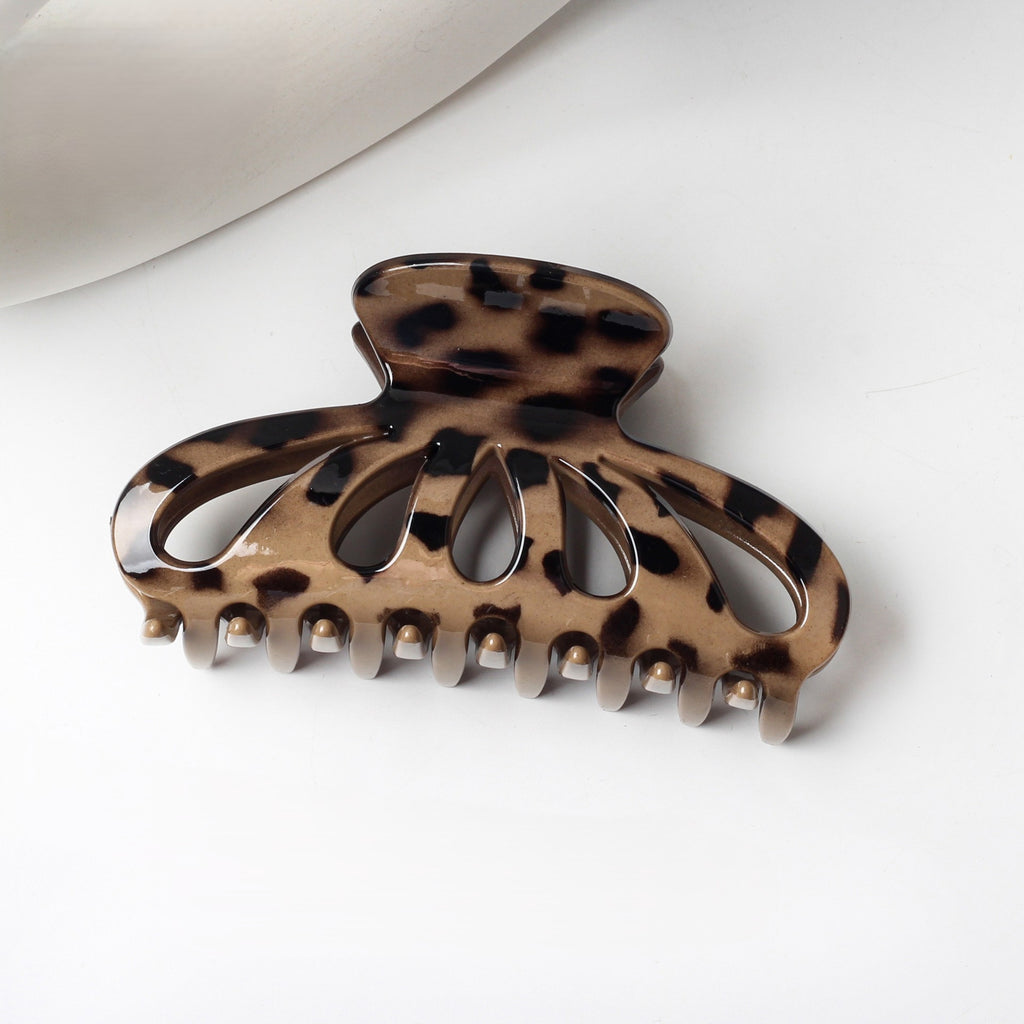 Leopard Print Bow Hair Claw Clip - Light_04