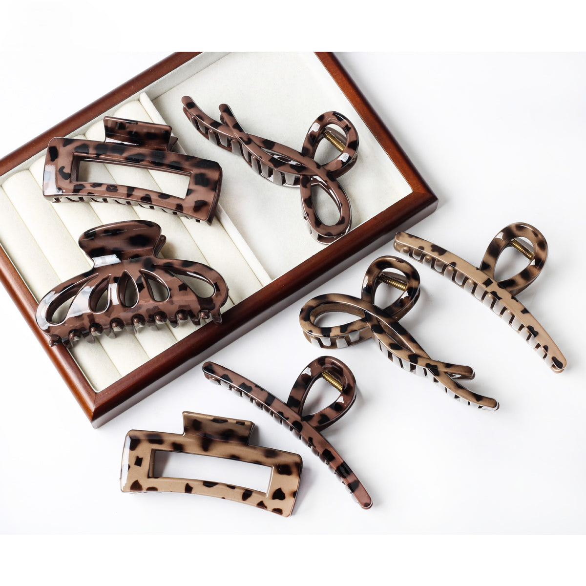 Leopard Print Bow Hair Claw Clip - view 2