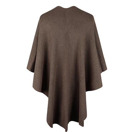 Faux Fur Pom Trim Open Knit Cardigan - coffee - 1