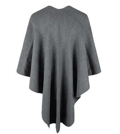 Faux Fur Pom Trim Open Knit Cardigan - grey - 1