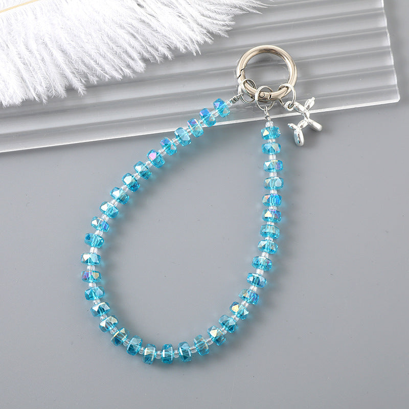 Crystal Beaded Starfish Phone Strap - Blue