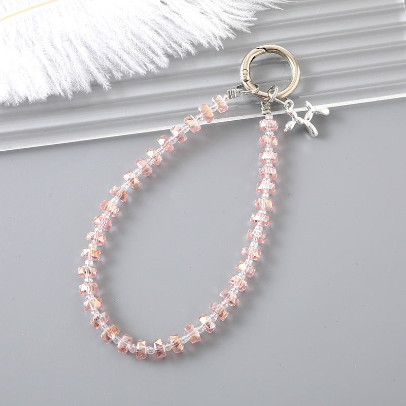 Crystal Beaded Starfish Phone Strap - Pink