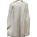 Brushed Boucle Open Front Lantern Sleeve Cardigan - Apricot