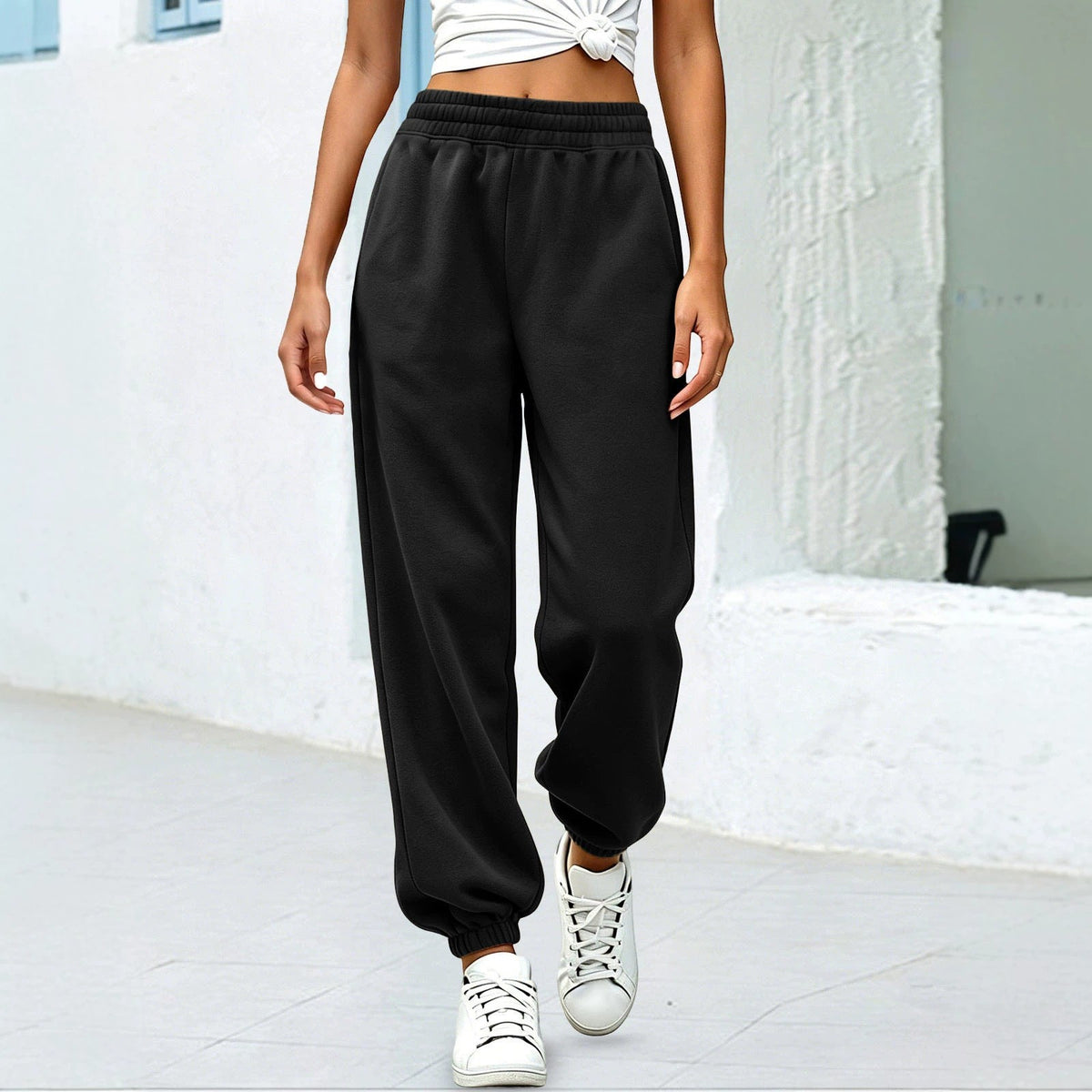 Fleece Baggy Cuffed Workout Jogger Sweatpants