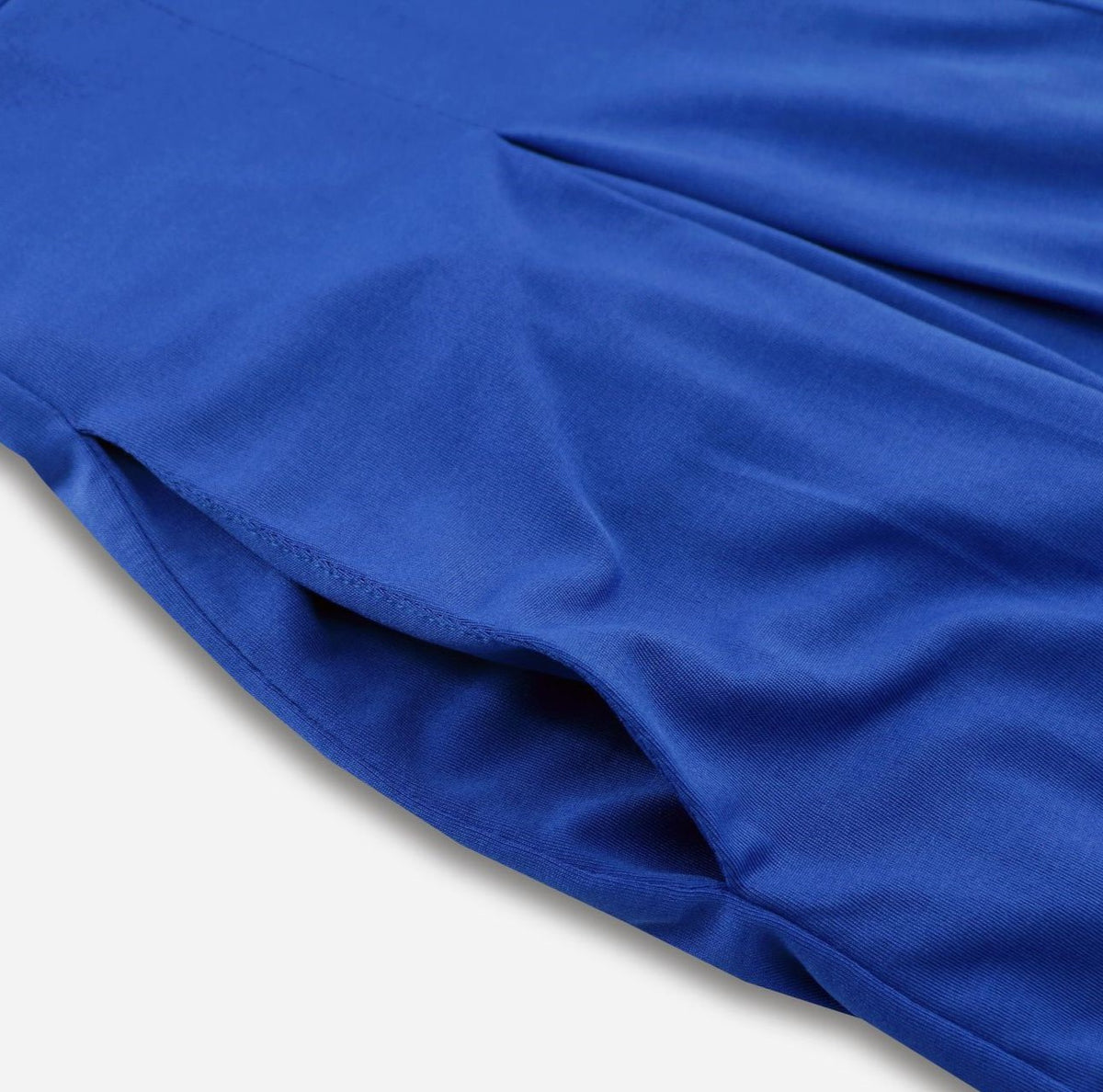 Pleated Wide Leg Jumpsuit With Pockets - Blue - 3