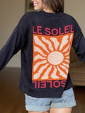 Retro Sunburst Graphic Knit Sweater - Dark