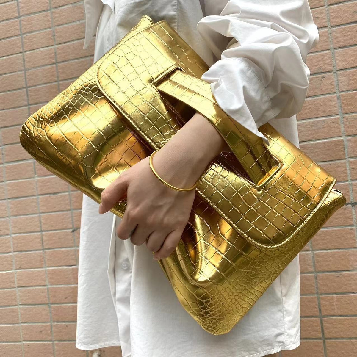 Oversized Envelope Clutch with Wrist Handle