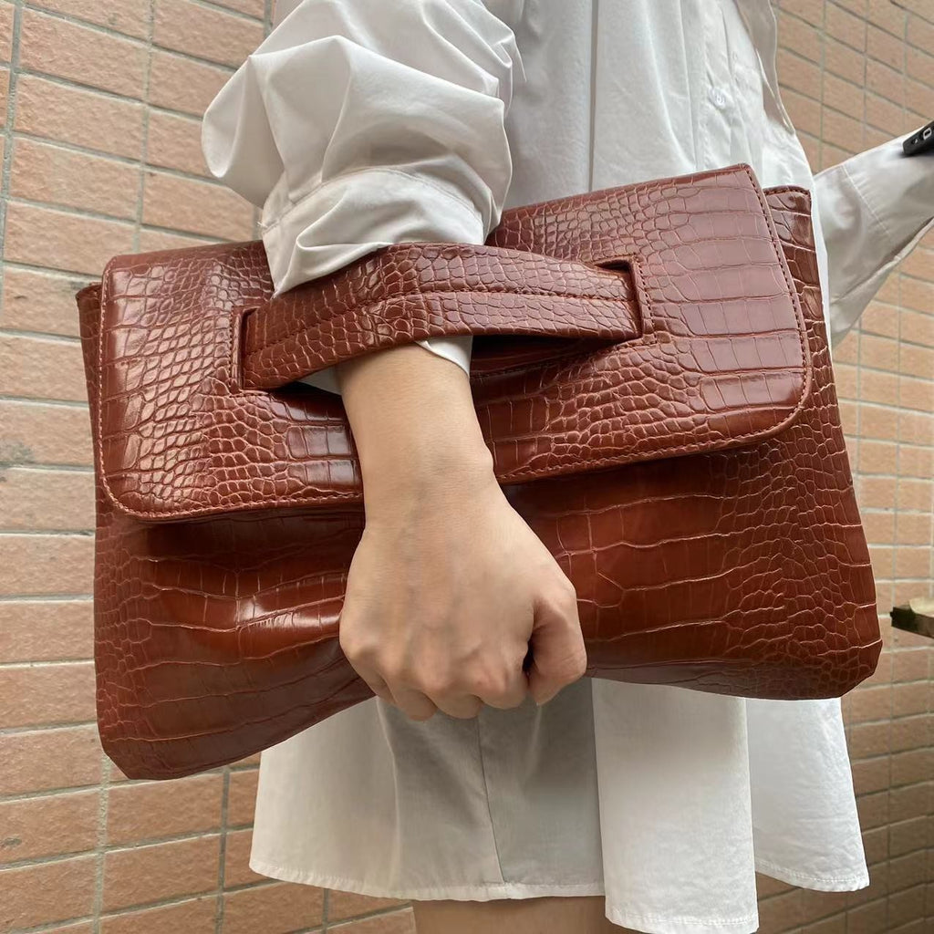 Oversized Envelope Clutch with Wrist Handle