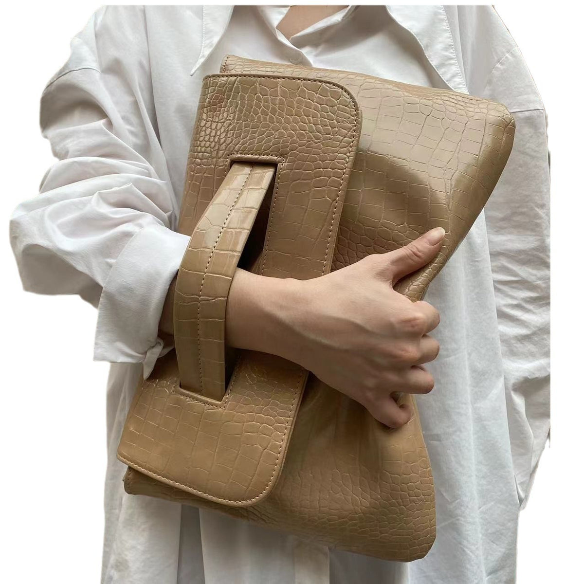 Oversized Envelope Clutch with Wrist Handle