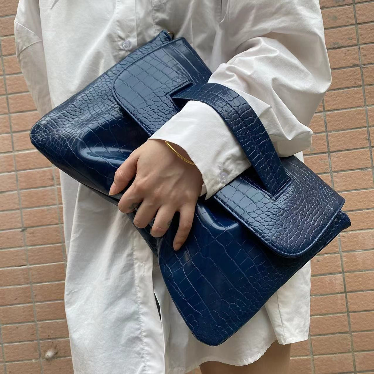 Oversized Envelope Clutch with Wrist Handle