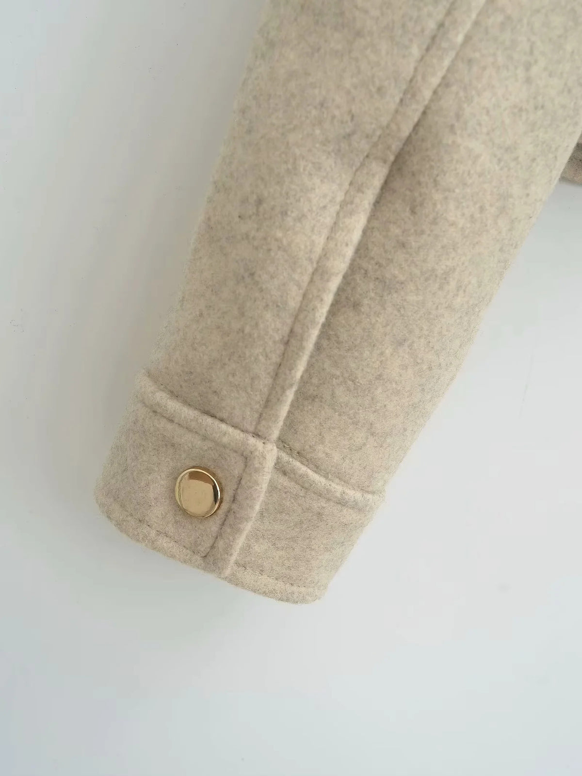 Cropped Brushed Zip Front Utility Jacket - Camel - 10