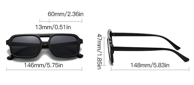 Oversized Square Frame Retro Sunglasses