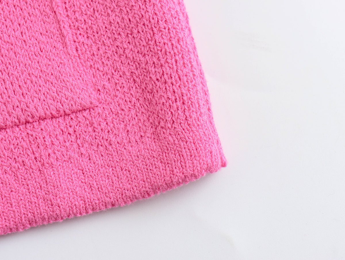 Patch Pocket Cropped Knit Cardigan - Fuchsia - 10