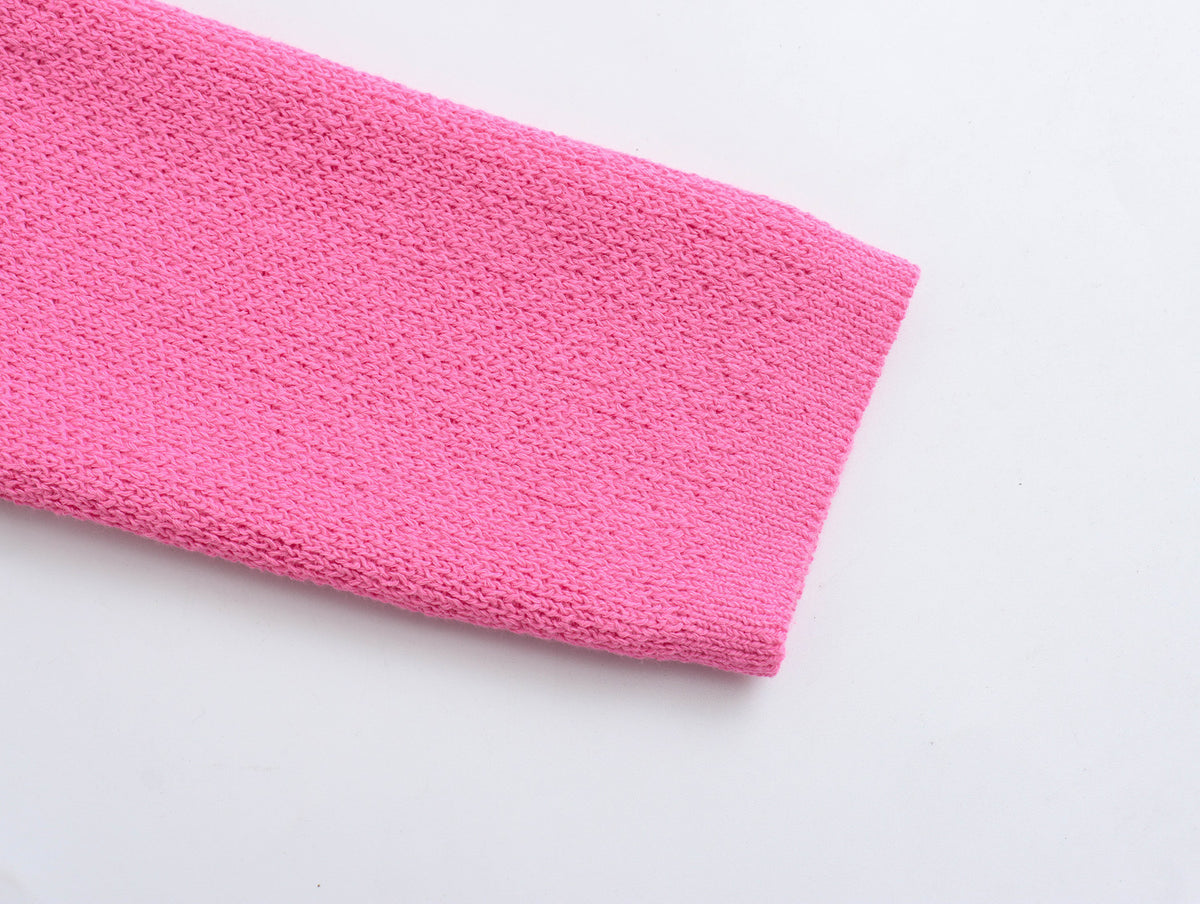 Patch Pocket Cropped Knit Cardigan - Fuchsia - 7
