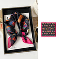 Silky Bandana Neck Scarf with Dachshund Pattern - Rose_Red