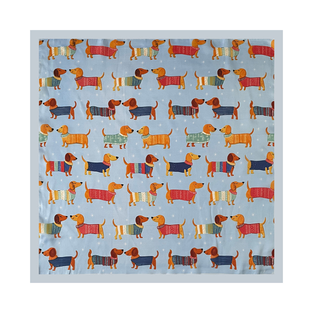 Silky Bandana Neck Scarf with Dachshund Pattern - view 1
