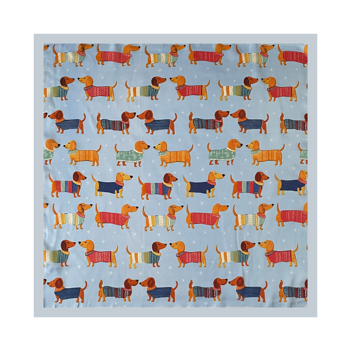 Silky Bandana Neck Scarf with Dachshund Pattern - view 1