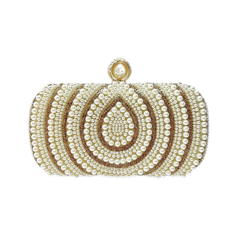 Pearl Teardrop Box Clutch with Chain Strap