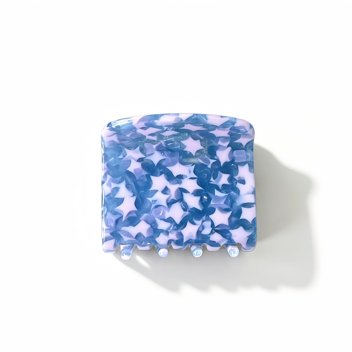 Star Stripe and Tortoise Acetate Claw Clip - Blue