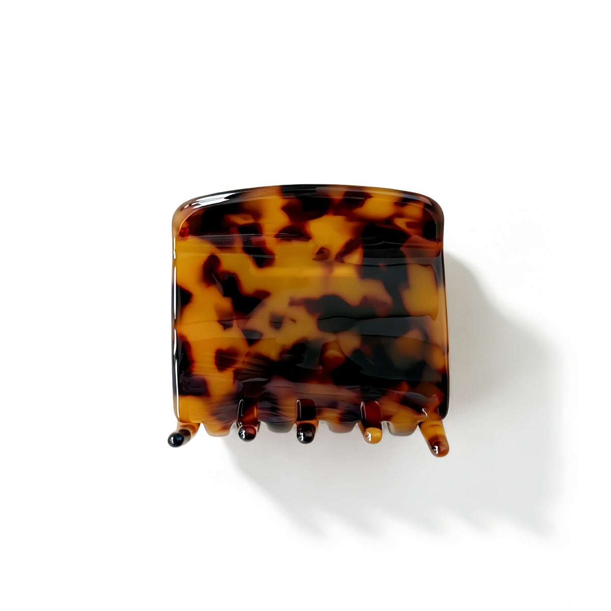 Star Stripe and Tortoise Acetate Claw Clip - Brown