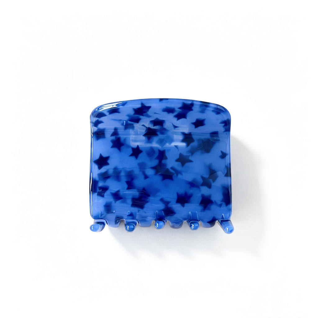 Star Stripe and Tortoise Acetate Claw Clip - DeepBlue