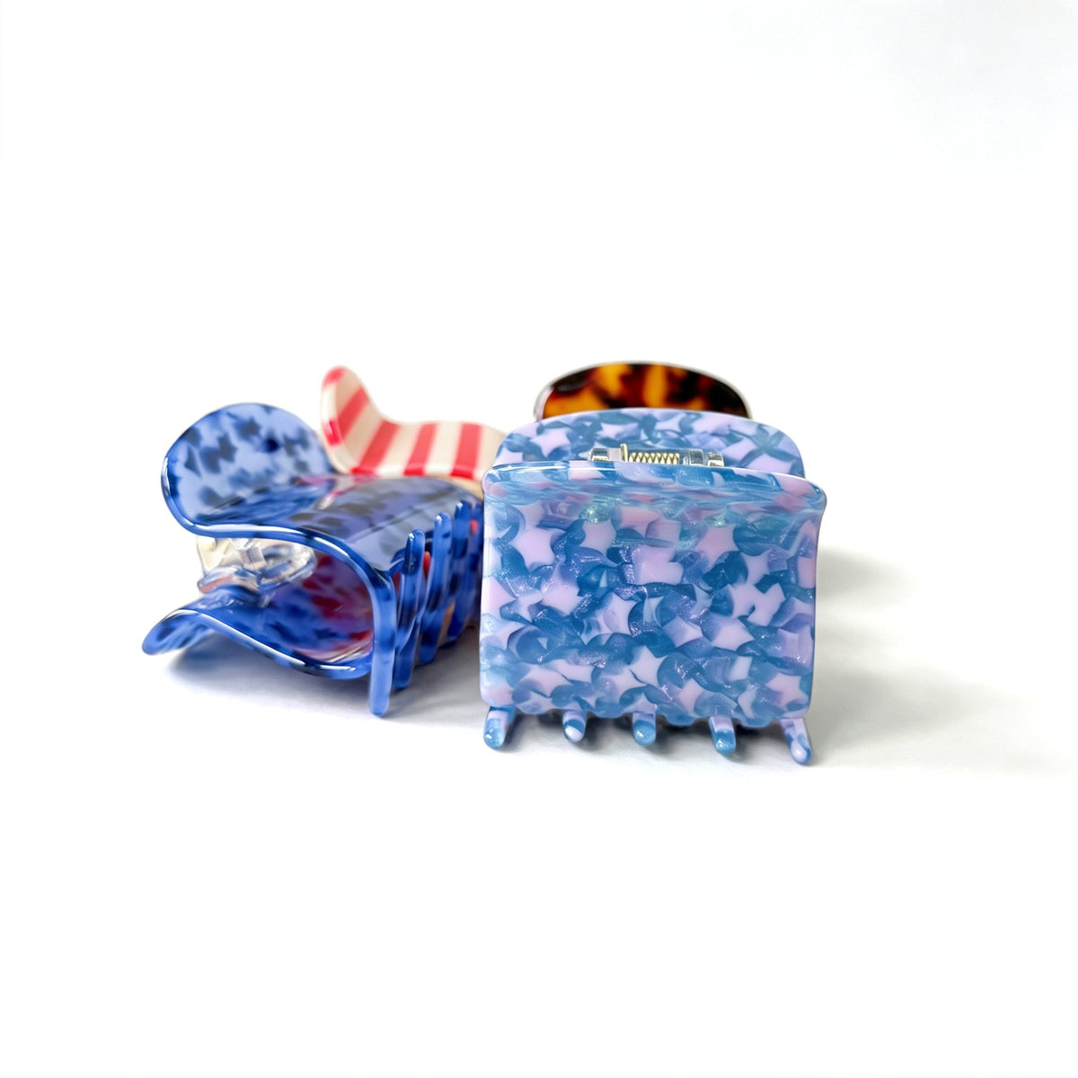 Star Stripe and Tortoise Acetate Claw Clip - view 2