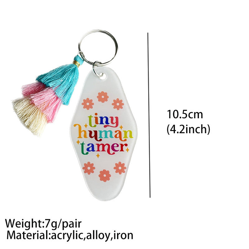 Teacher Quote Acrylic Tassel Keychain - Color_1 - 1