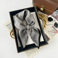 Classic Paisley Bandana Scarf With Wide Trim - Grey