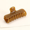 Glossy Rectangle Hair Claw Clip for Buns and Updos - Brown