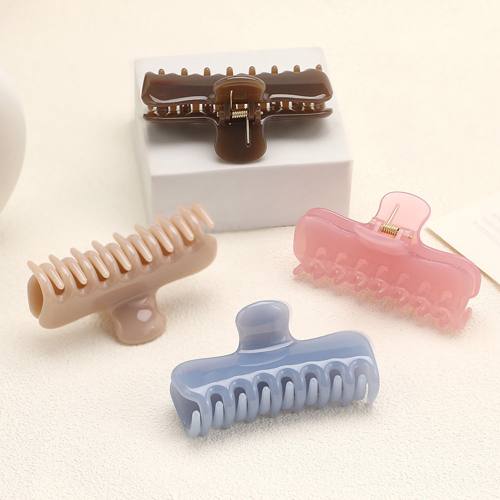 Glossy Rectangle Hair Claw Clip for Buns and Updos