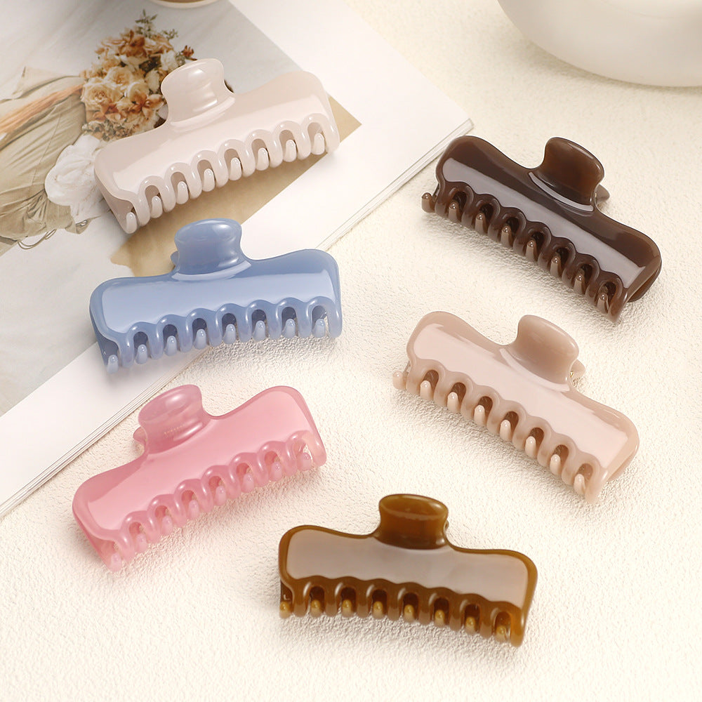 Glossy Rectangle Hair Claw Clip for Buns and Updos - view 1